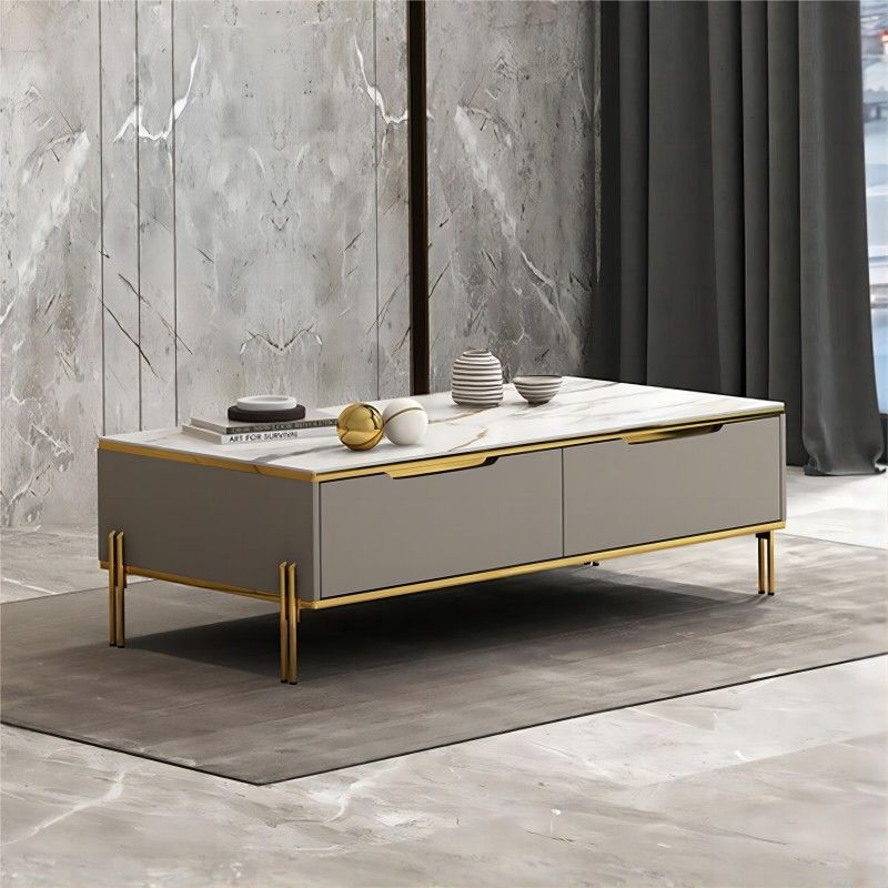 17" Wide Glam Cocktail Table Rectangle Stone Coffee Cocktail Table Clearhalo 'Coffee & Accent Tables' 'Coffee Tables' 'coffee_tables' 'furn' 'furn_coffee_tables' 'Furniture' 'Living Room Furniture' 1200x1200_164f1d3b-17eb-450e-9a59-6f37233c8aaa