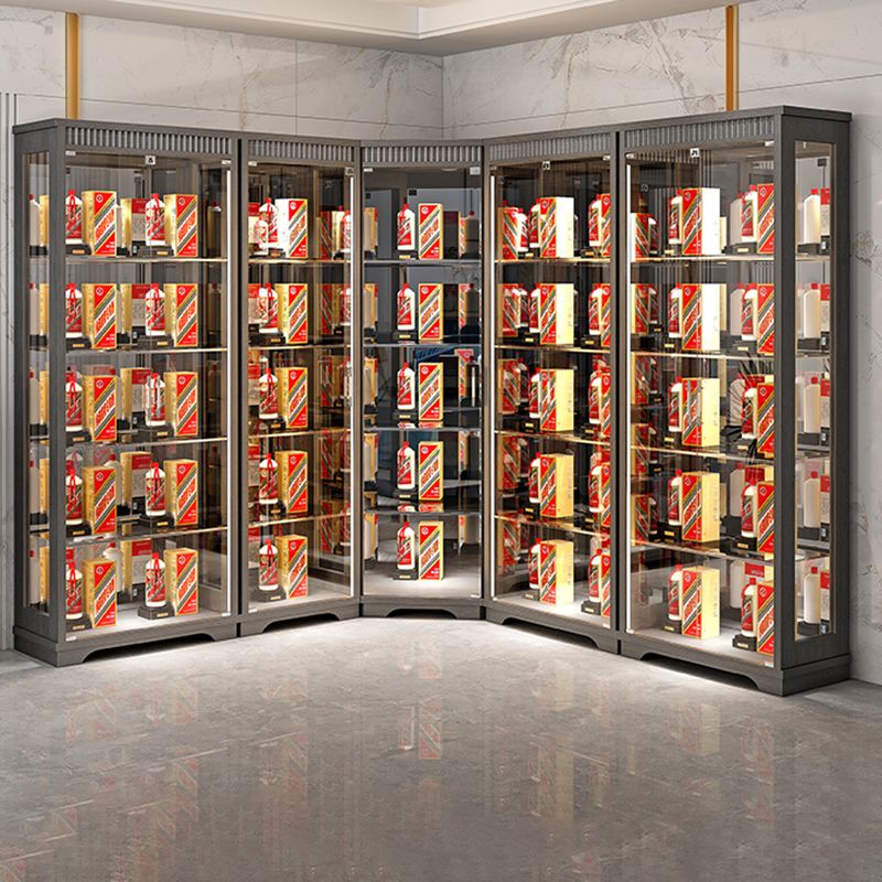 Armadio di vetro con mobile in vetro di gomma contemporanea con porte con porte