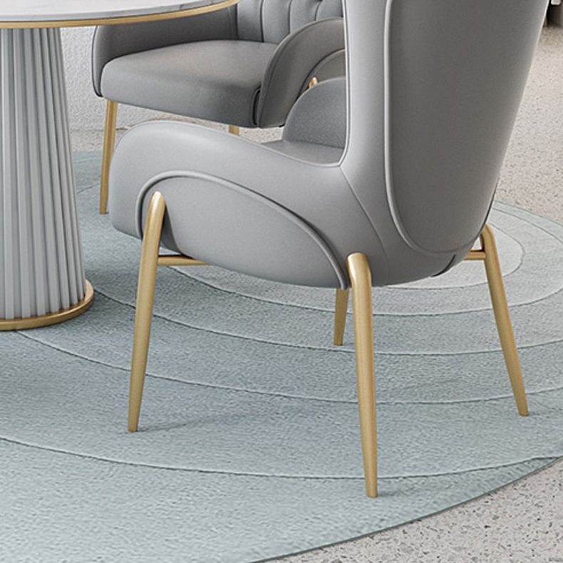 Glam Metal Dining Room Chairs Upholstered Arm Chair for Restaurant Use Clearhalo ' kitchen&dining_furn' 'Dining Chairs' 'Dining Tables & Seating' 'dining_chair' 'furn' 'furn_dining_chair' 'Furniture' 'furniture_dining_chair' 'Kitchen & Dining Furniture' 'kitchen' 1200x1200_1652f43e-2475-4c95-9159-2ff0317341dd