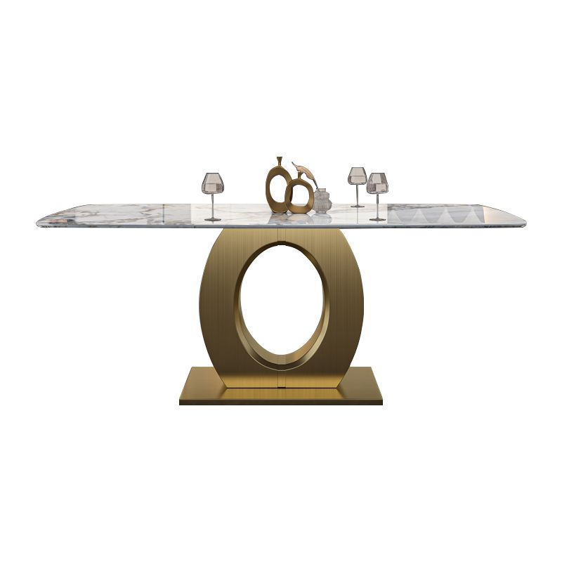 Luxury Sintered Stone Dining Table Rectangle White Table with Metal Pedestal in Gold Clearhalo ' dining_table' 'Dining Tables & Seating' 'Dining Tables' 'furn' 'furn_dining_table' 'Furniture' 'furniture_dining_table' 'Kitchen & Dining Furniture' 'kitchen&dining_furn' 'kitchen' 'kitchen_dining_table' 1200x1200_16530ce6-ed41-4f0e-acf8-e4030d4759f7