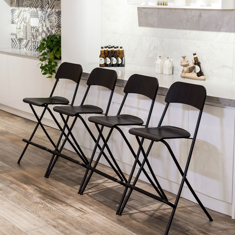 Nordic Steel Simple Folding Barstool 29" H Birch Tall Stool, 1 Piece Clearhalo 'Bar Furniture' 'Bar Stools' 'bar_stools' 'furn' 'furn_bar_stools' 'furniture_bar_stools' 'Kitchen & Dining Furniture' 'kitchen&dining_furn' 'kitchen' 'kitchen_furn' Furniture' 1200x1200_1653e25b-3945-4cc6-bd5c-0a9ae7b4884d