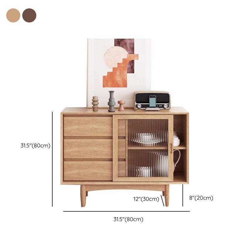Modern Rectangle Sideboard Wooden Sideboard Cabinet with Sliding Door Clearhalo 'buffet_sideboard' 'Buffets & Sideboards' 'furn' 'furn_buffet_sideboard' 'Furniture' 'Kitchen & Dining Furniture' 1200x1200_1654b85e-3080-46e8-b4ff-3f05577b161e