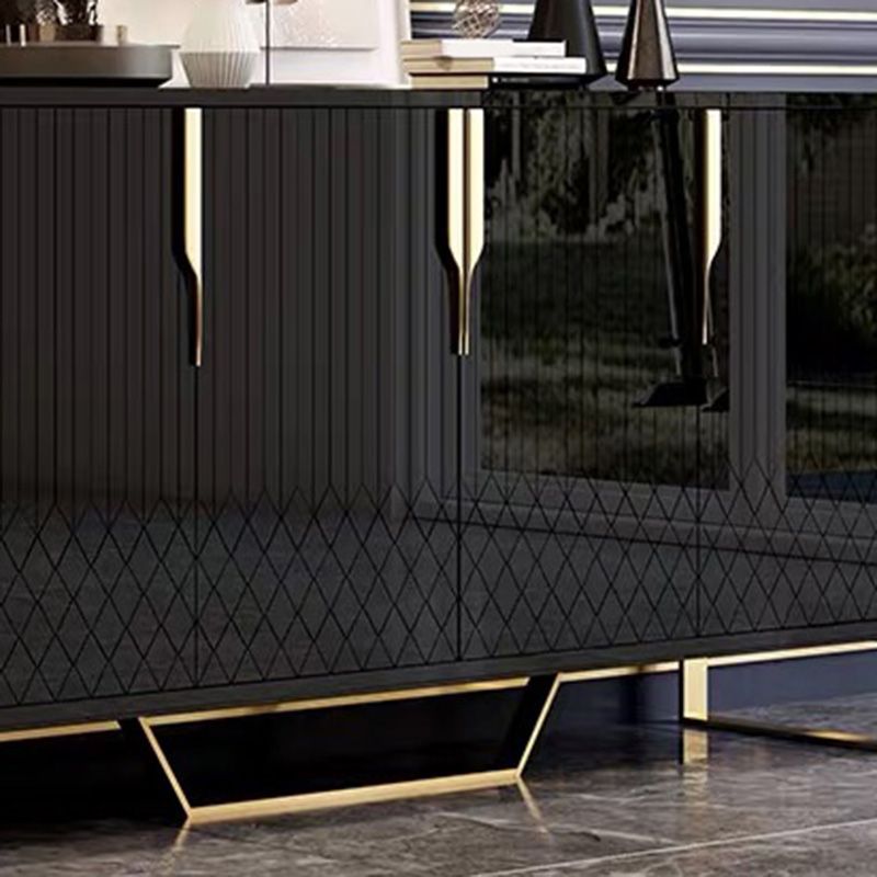 4 Türen Glam Buffet Spiegel Schränke Buffet Sideboard für Wohnzimmer