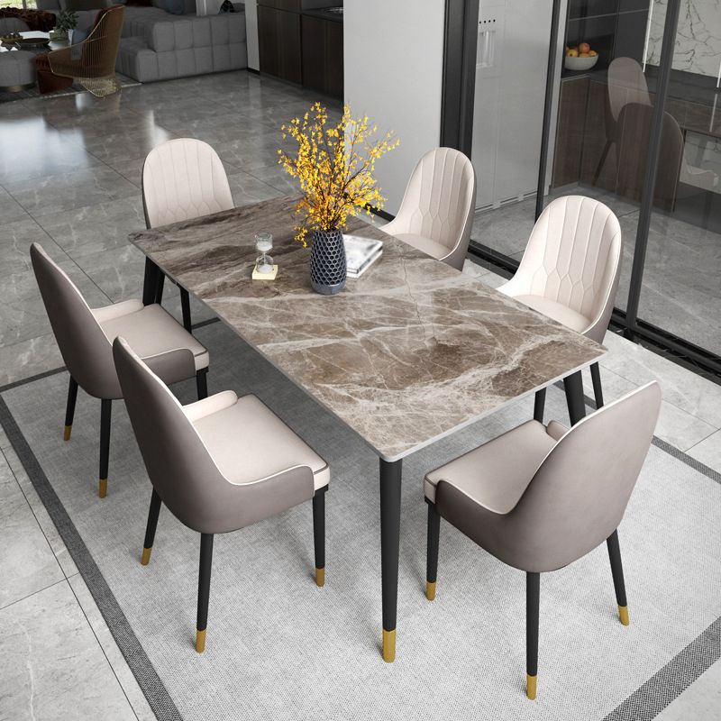 Glam Style 1/5/7 Pieces Dining Set with Stone Table Dining Furniture for Living Room Clearhalo 'Dining Room Sets' 'Dining Tables & Seating' 'dining_room_set' 'furn' 'furn_dining_room_set' 'Furniture' 'furniture_dining_room_set' 'Kitchen & Dining Furniture' 'kitchen&dining_furn' 'kitchen' 1200x1200_1655438c-f885-47ce-af4b-d2beba200102