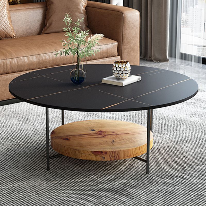 15.7 " H 4-Leg Metal Base Solid Color Round Slate Coffee Table For Living Room Clearhalo 'Coffee & Accent Tables' 'Coffee Tables' 'coffee_tables' 'furn' 'furn_coffee_tables' 'Furniture' 'furniture_coffee_tables' 'Living Room Furniture' 1200x1200_1656c1c6-d554-473a-99ba-6f2d919663b9