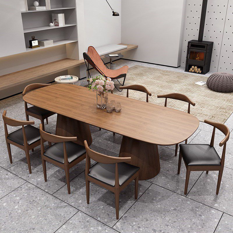 Pine Solid Wood Dinner Table Contemporary Style Brown Dining Table for Home Kitchen Dinner Clearhalo 'Dining Tables & Seating' 'Dining Tables' 'dining_table' 'furn' 'furn_dining_table' 'Furniture' 'Kitchen & Dining Furniture' 1200x1200_16586c33-090f-43e8-8957-5fe7da0d36f4