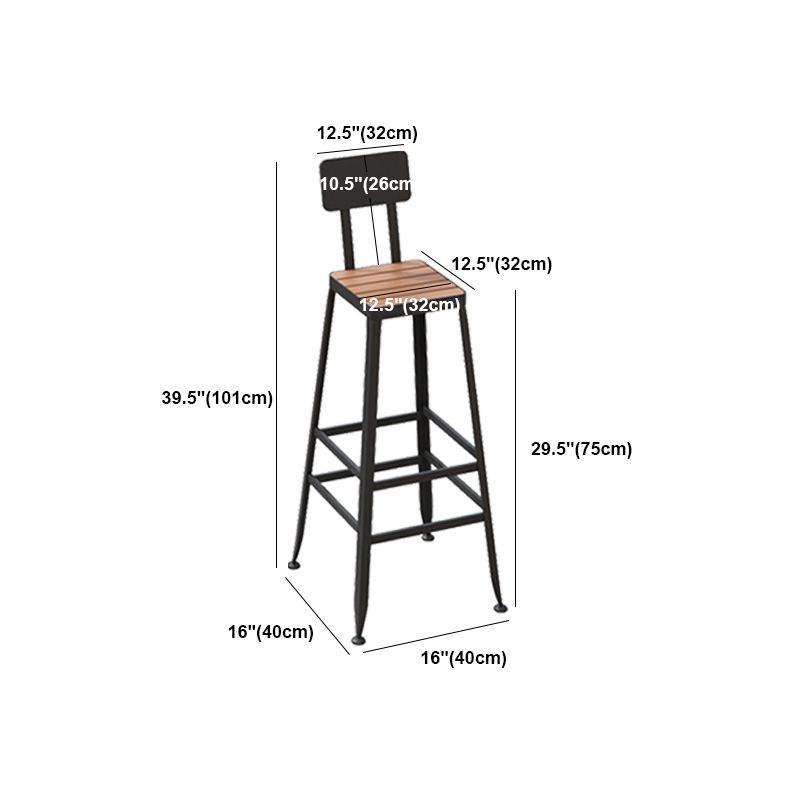 Industrial Metal Counter-height Stool Footrest Low Back Outdoor Counter Bar Stool in Black Clearhalo 'Bar Furniture' 'Bar Stools' 'bar_stools' 'furn' 'furn_bar_stools' 'Furniture' 'Kitchen & Dining Furniture' 1200x1200_165cb918-6906-4bf4-819a-307bbf22508d
