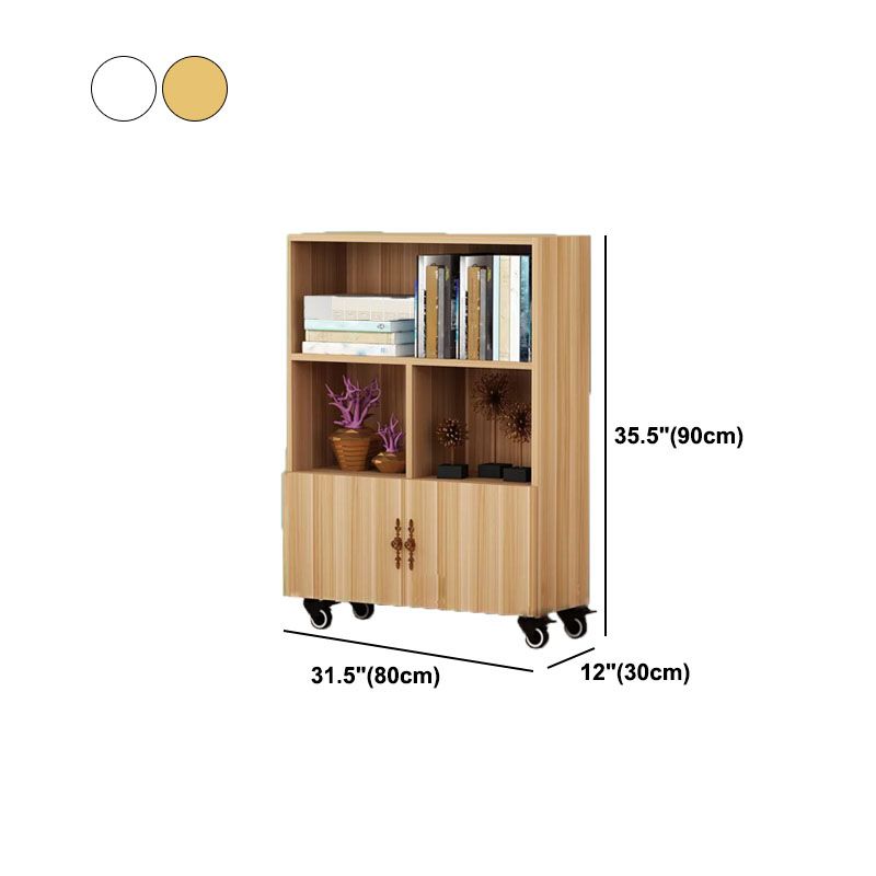 Contemporary Standard Bookcase Vertical Closed Back Bookshelf with Wheels Clearhalo 'Bookcases' 'furn' 'furn_bookcases' 'Furniture' 'Office Furniture' 1200x1200_165cddce-5341-4581-9dee-3997e665333a