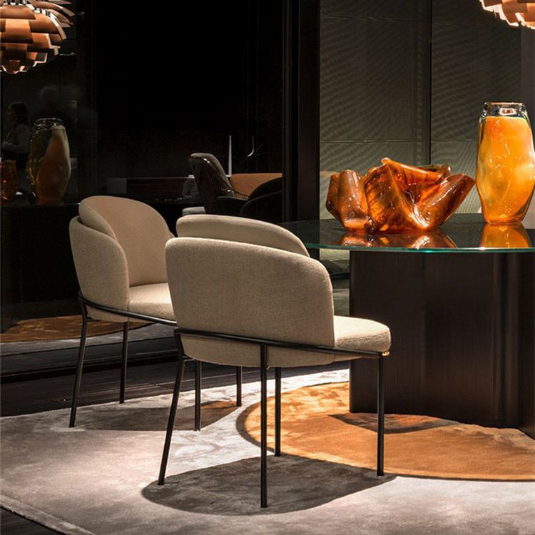 Contemporary Metal Dining Room Chairs Armless Upholstered Side Chairs for Home Use Clearhalo ' kitchen&dining_furn' 'Dining Chairs' 'Dining Tables & Seating' 'dining_chair' 'furn' 'furn_dining_chair' 'Furniture' 'furniture_dining_chair' 'Kitchen & Dining Furniture' 'kitchen' 1200x1200_165dbe9f-1ae6-4a7f-9648-c8c4501852b3