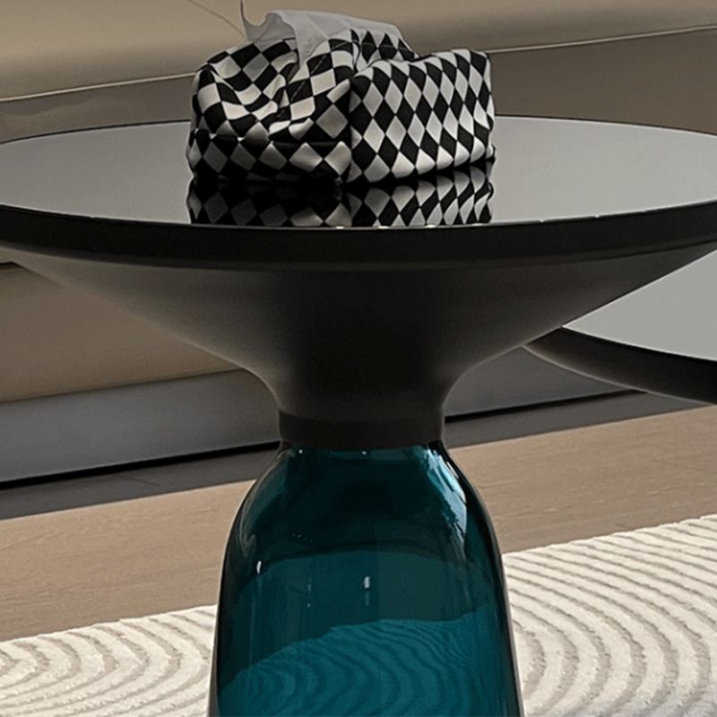 Voetstukbasis ronde moderne stijl glazen tafel met salontafel