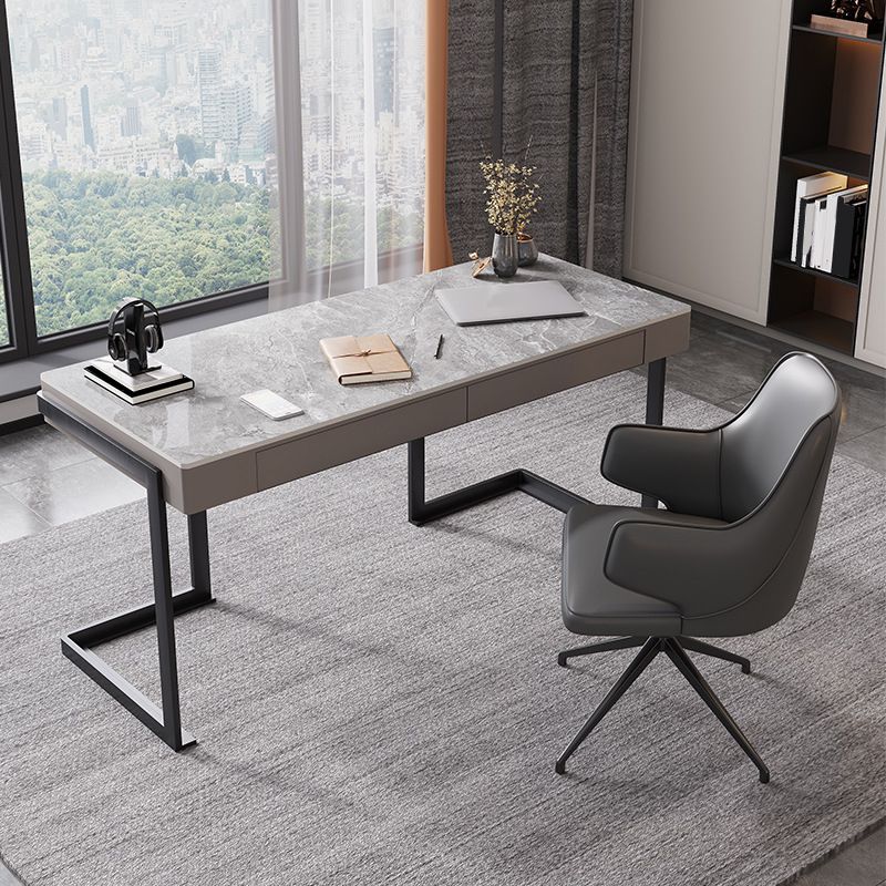 29.53" H Industrial Office Desk Rectangular Secretary Desk with 2 Storage Drawers Clearhalo 'furn' 'furn_office_desk' 'Furniture' 'Office Desks' 'Office Furniture' 'office_desk' 1200x1200_165f5c72-d58f-4246-8d43-5242fd37fb0e