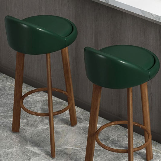 Cojín de tela de heces de madera contemporánea en acabado mate para el hogar