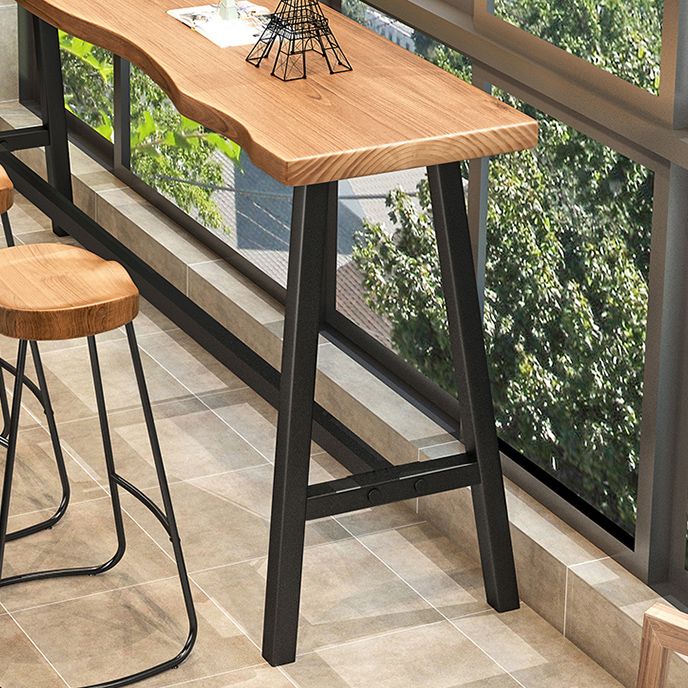 1/4 stukken industriële rechthoekige pubtafel set houten toonbanktafel met rugloze krukken