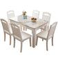 White Rectangle Dining Site Table Marble Dining Room Collection with 4-foot