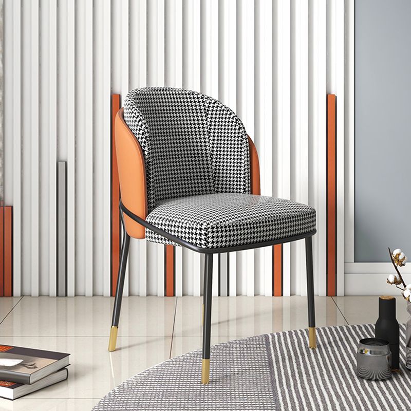 Glam Metal Dining Room Chair Armless Upholstered Dining Chairs for Home Use Clearhalo ' kitchen&dining_furn' 'Dining Chairs' 'Dining Tables & Seating' 'dining_chair' 'furn' 'furn_dining_chair' 'Furniture' 'furniture_dining_chair' 'Kitchen & Dining Furniture' 'kitchen' 1200x1200_16628a4b-6d6e-4c65-ae3d-b82be9a2cd6b