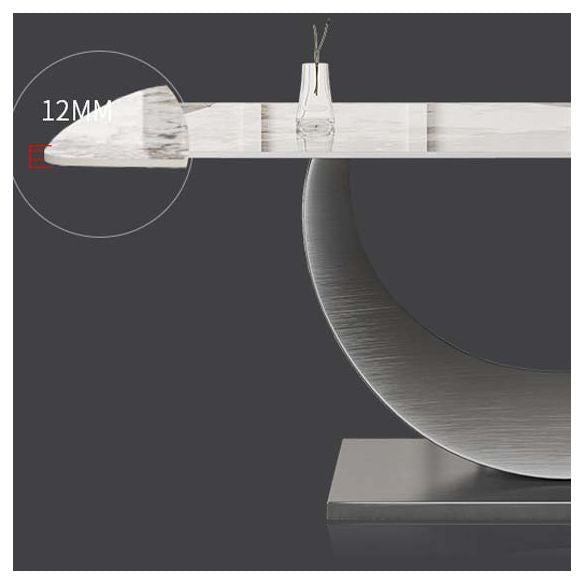 Glam Style Dining Sintered Stone Table Dining Rectangle Table with Metal Legs Clearhalo 'Dining Tables & Seating' 'Dining Tables' 'dining_table' 'furn' 'furn_dining_table' 'Furniture' 'Kitchen & Dining Furniture' 1200x1200_1663c9f0-015e-4ea8-bd10-c62899596544