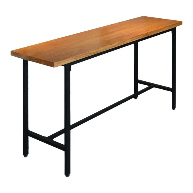 Tavolo da bar in legno in legno massiccio marrone chiaro industriale in metallo tavolo da pub