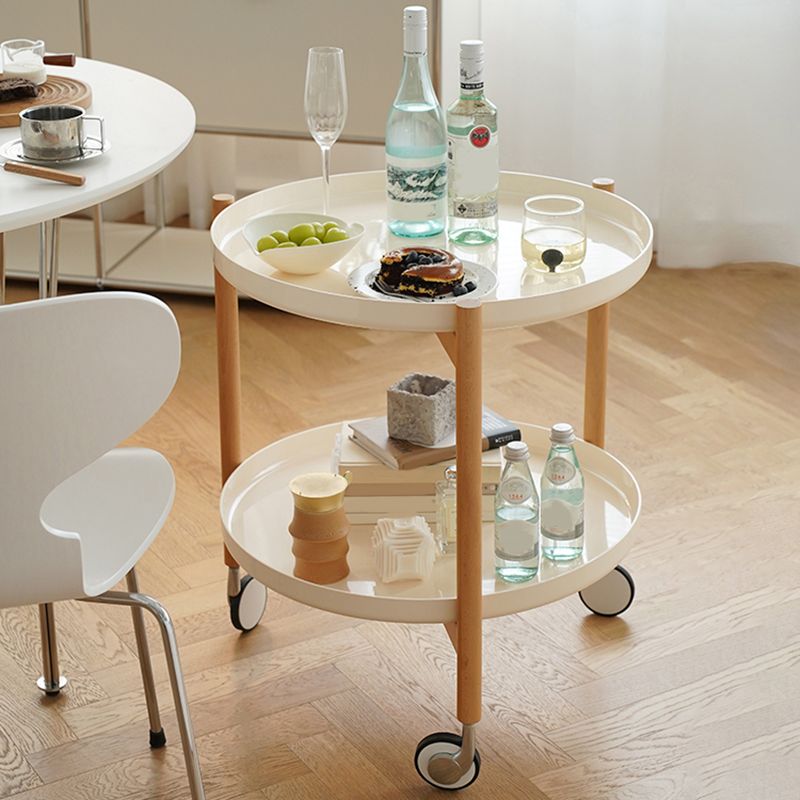 Dia 22.2" Round Side Table Modern Tray Top End Table with Casters Clearhalo 'Coffee & Accent Tables' 'End & Side Tables' 'end_side_tables' 'furn' 'furn_end_side_tables' 'Furniture' 'Living Room Furniture' 1200x1200_1665aa2a-89c7-4cd3-b7fc-29f597df6193