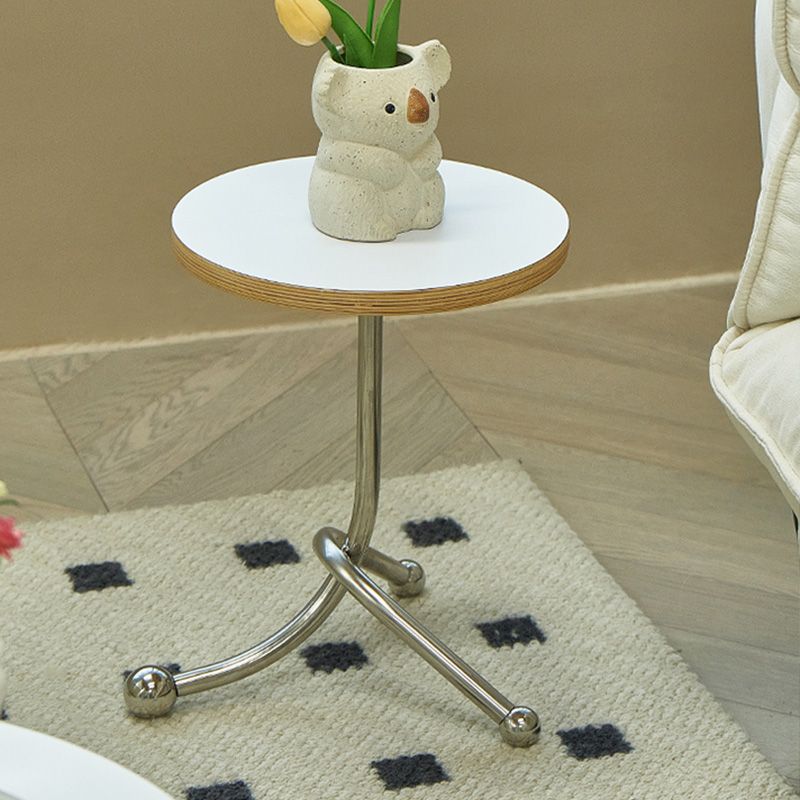 Pedestal Silver Base End Table with Round Top Sofa Side Accent Table Clearhalo 'Coffee & Accent Tables' 'End & Side Tables' 'end_side_tables' 'furn' 'furn_end_side_tables' 'Furniture' 'Living Room Furniture' 1200x1200_1665aa56-9092-471c-b4f6-61bdb47ca00c