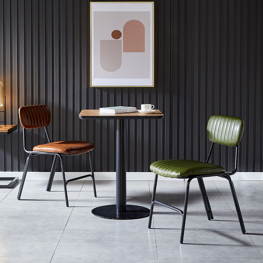 Industrial Design Open Back Dining Side Chairs Faux Leather Dining Chairs Clearhalo ' kitchen&dining_furn' 'Dining Chairs' 'Dining Tables & Seating' 'dining_chair' 'furn' 'furn_dining_chair' 'Furniture' 'furniture_dining_chair' 'Kitchen & Dining Furniture' 'kitchen' 1200x1200_1665f44a-bd93-48e1-b1af-300e1b7e94e3