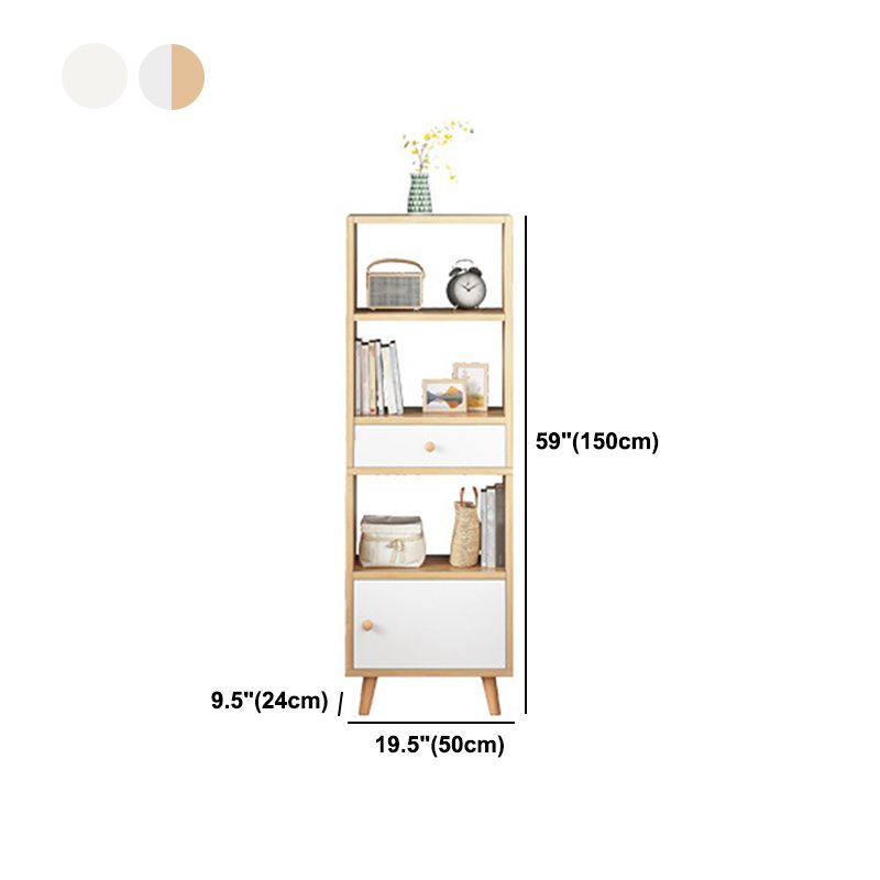 Scandinavian Manufactured Wood Standard Bookshelf Vertical Open Bookshelf with Door Clearhalo 'Bookcases' 'furn' 'furn_bookcases' 'Furniture' 'furniture_bookcases' 'kitchen' 'kitchen_bookcases' 'Living Room Furniture' 'Office Furniture' 1200x1200_1668127b-5337-4a4e-9630-b69af8f78ca2