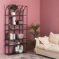 Industrial Metal Bookcase Etagere 5 Shelves Open Back Bookshelf