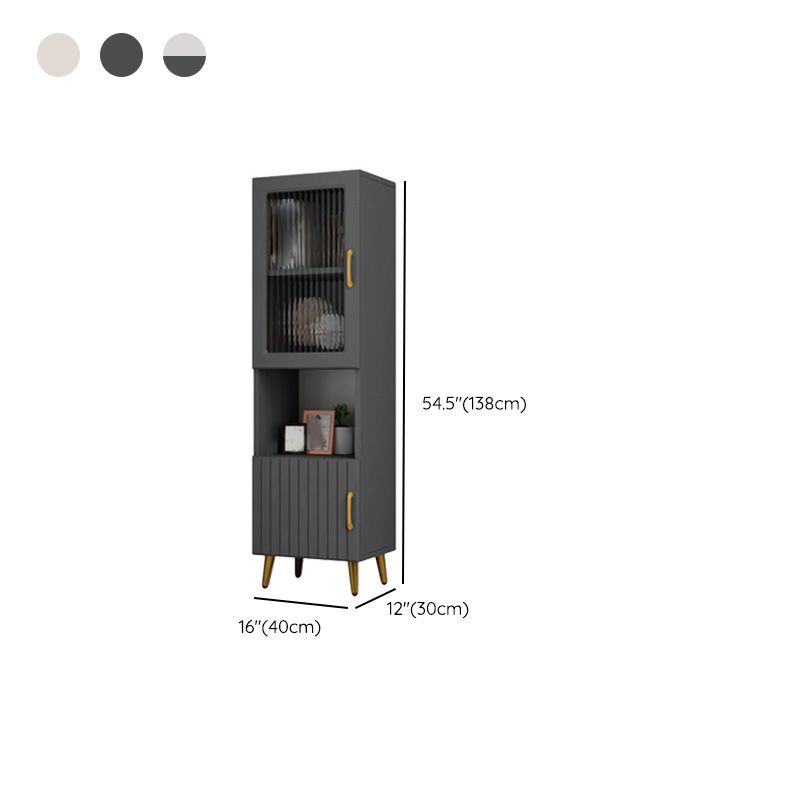15.7" W Modern Glass Paned Cabinet Shelves Included Side Cabinet with 2 Doors Clearhalo 'Cabinets & Chests' 'cabinets_chests' 'furn' 'furn_cabinets_chests' 'Furniture' 'Living Room Furniture' 1200x1200_166a9928-6a2f-4aed-9f33-96dbd1b1f60f
