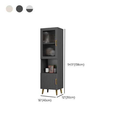 15.7" W Modern Glass Paned Cabinet Shelves Included Side Cabinet with 2 Doors Clearhalo 'Cabinets & Chests' 'cabinets_chests' 'furn' 'furn_cabinets_chests' 'Furniture' 'Living Room Furniture' 1200x1200_166a9928-6a2f-4aed-9f33-96dbd1b1f60f