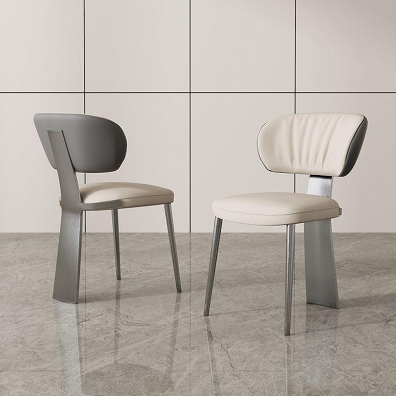 Glam Dining Chair Armless Dining Chair with Metal Legs for Kitchen Clearhalo 'Dining Chairs' 'Dining Tables & Seating' 'dining_chair' 'furn' 'furn_dining_chair' 'Furniture' 'Kitchen & Dining Furniture' 1200x1200_166b63ab-1250-409f-9dca-17c27861dd85