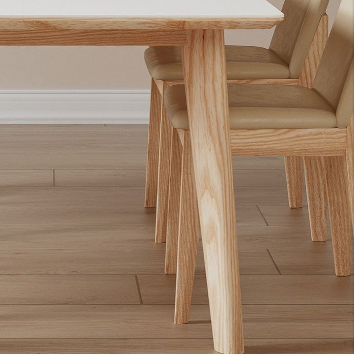 Set da pranzo rettangolare da 1/3/4/5 pezzi Tavolo da pranzo con piano in pietra sinterizzata con base in legno