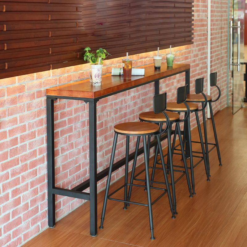 Modern Bar Table Set 1/5 Pieces Rectangle Pine Wood Counter Table with Stools Clearhalo 'Bar Furniture' 'furn' 'furn_home_bar_bar_sets' 'Furniture' 'Home Bars & Bar Sets' 'home_bar_bar_sets' 'Kitchen & Dining Furniture' 1200x1200_166cbb8b-0f4a-4fcc-8a25-859587db0e3e