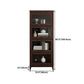 Espresso Shelf Bookcase Modern & Contemporary Bookshelf with Doors for Study Room