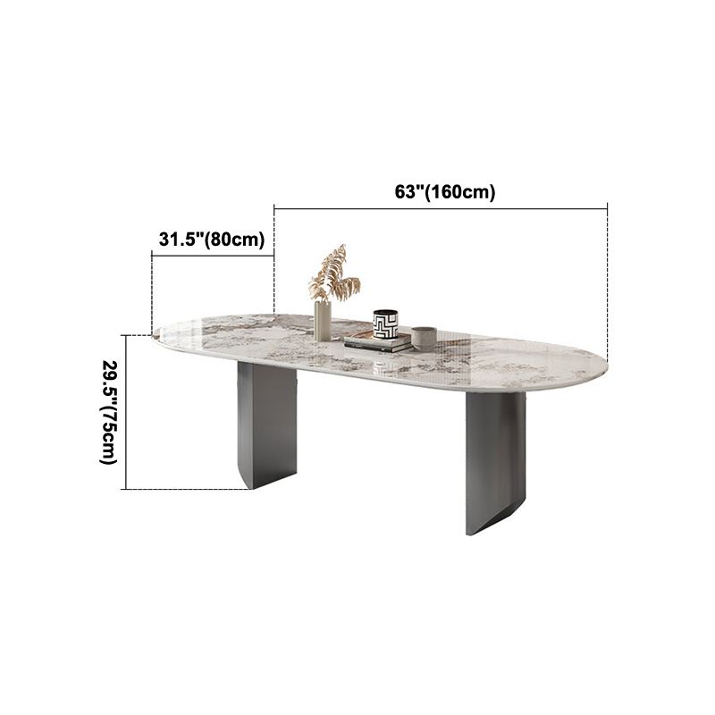 Metal Traditional Luxury Oval Table Sintered Stone Table for Dining Room and Kitchen Clearhalo ' dining_table' 'Dining Tables & Seating' 'Dining Tables' 'furn' 'furn_dining_table' 'Furniture' 'furniture_dining_table' 'Kitchen & Dining Furniture' 'kitchen&dining_furn' 'kitchen' 'kitchen_dining_table' 1200x1200_166e1d04-3c92-4104-829a-32d0898d3ae3