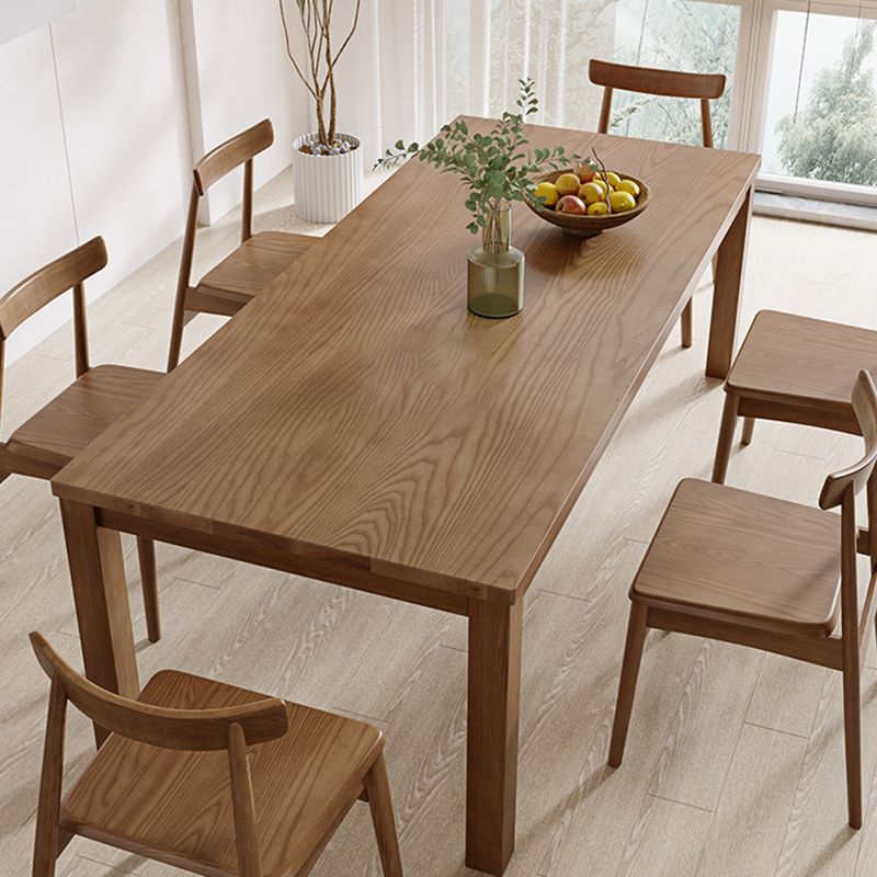 Simplicity Dinette Table Solid Wood Rectangle Dinner Table in Brown Clearhalo 'Dining Tables & Seating' 'Dining Tables' 'dining_table' 'furn' 'furn_dining_table' 'Furniture' 'Kitchen & Dining Furniture' 1200x1200_166f97cf-8b92-4c09-b883-7bbca04cbc47