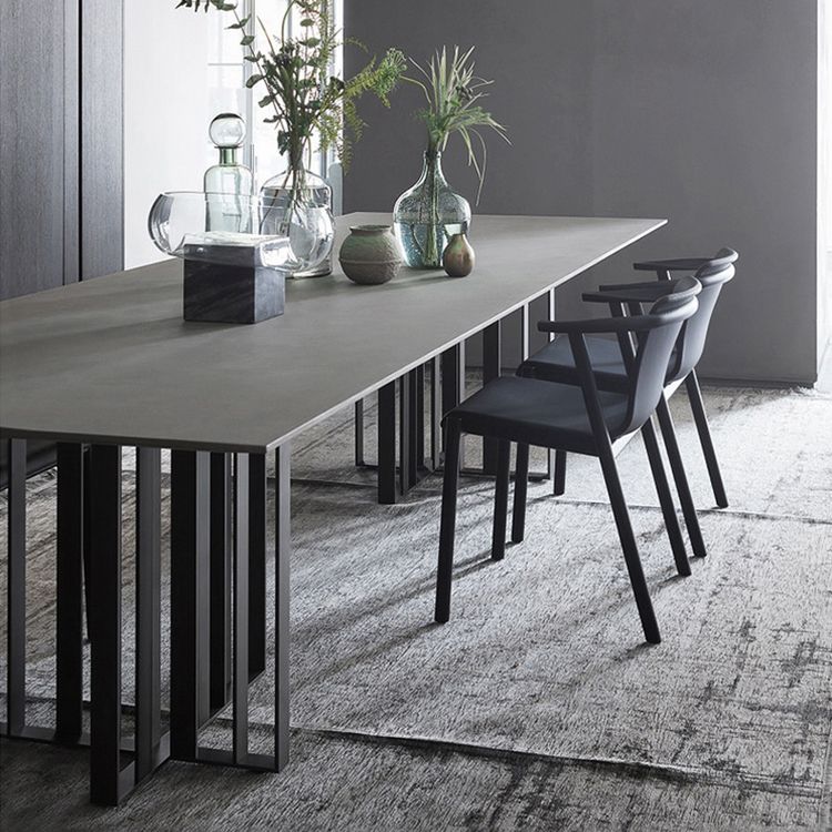 Industrial Rectangle Home Furniture Stone Double Pedestal Dining Table for Home Clearhalo ' dining_table' 'Dining Tables & Seating' 'Dining Tables' 'furn' 'furn_dining_table' 'Furniture' 'furniture_dining_table' 'Kitchen & Dining Furniture' 'kitchen&dining_furn' 'kitchen' 'kitchen_dining_table' 1200x1200_1674a0f4-b46e-4b0e-a566-96b6570b14ba