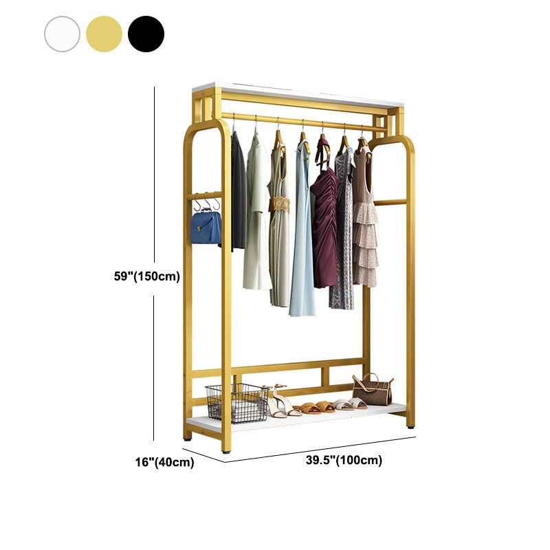 Modern Metal Entryway Kit Hanging Rail and 2 Storage Shelving Coat Hanger Clearhalo 'Entry & Mudroom Furniture' 'furn' 'furn_hall_tree_coat_racks' 'Furniture' 'Hall Trees & Coat Racks' 'hall_tree_coat_racks' 1200x1200_16764b44-14d2-4c5f-82ef-02a824f81f98