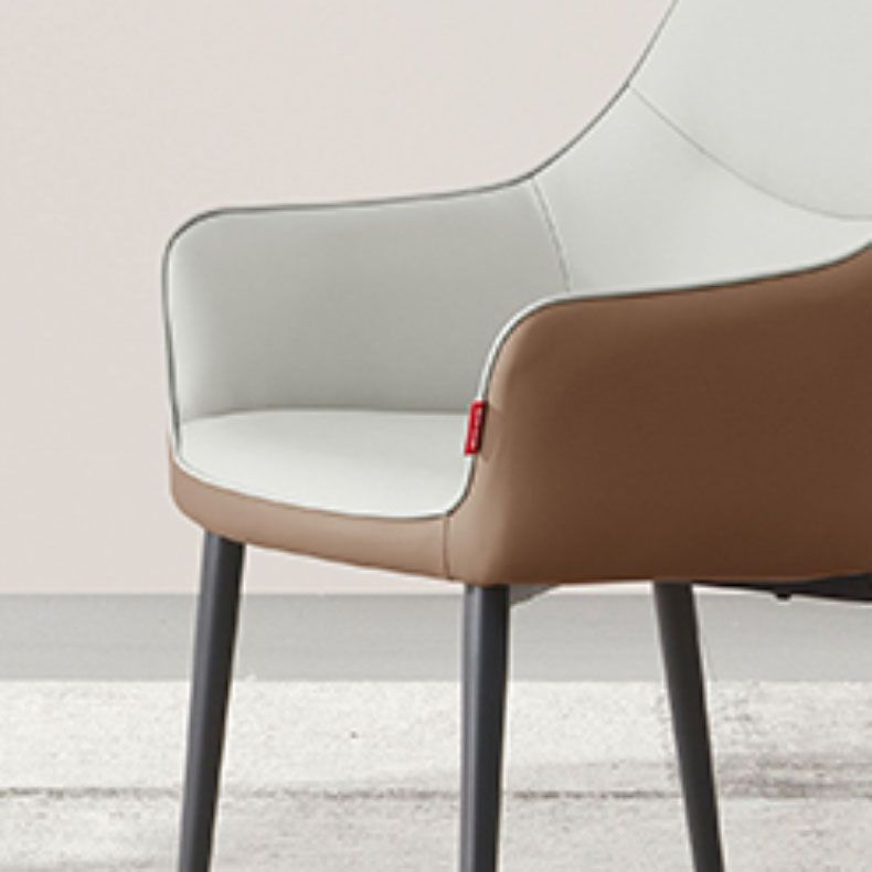 Modern Style Dining Chair Leather Low Back Side Chair for Dining Room