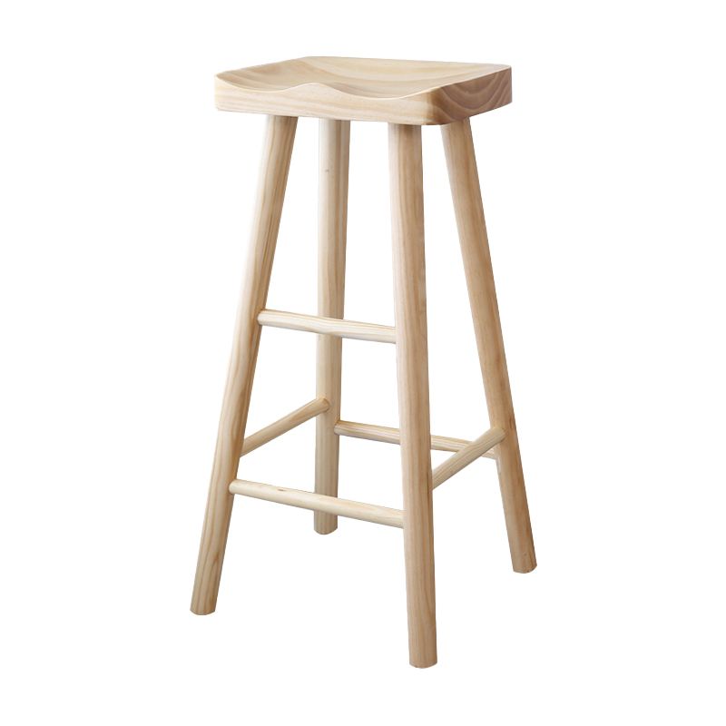 Coffee Shop Contemporary Barstool Indoor Wood 4 Legs Bar Stool with Pedal Clearhalo 'Bar Furniture' 'Bar Stools' 'bar_stools' 'furn' 'furn_bar_stools' 'Furniture' 'Kitchen & Dining Furniture' 1200x1200_1676b63e-4aa4-43e4-b803-f7d85a1aaac5