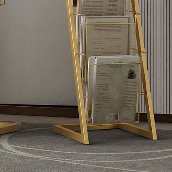 Closed Back Ladder Bookcase Glam Style Metal Book Shelf for Home Office Clearhalo 'Bookcases' 'furn' 'furn_bookcases' 'Furniture' 'furniture_bookcases' 'Office Furniture' 1200x1200_1677158b-d7ab-460d-b807-cb1e33227dc4