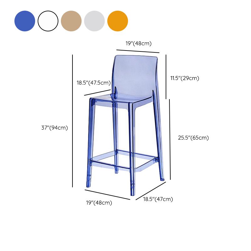 Industrial Plasticr Bar-stool Square Seat Counter Bar Stool with Plastic Legs Clearhalo 'Bar Furniture' 'Bar Stools' 'bar_stools' 'furn' 'furn_bar_stools' 'Furniture' 'Kitchen & Dining Furniture' 1200x1200_16773fd1-e1ee-4947-a449-e0142e696d22