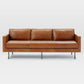 Brown Leather Settee Furniture Loose Back Square Arm Loveseat Clearhalo 'furn' 'furn_sofas' 'Furniture' 'furniture_sofas' 'kitchen' 'kitchen_sofas' 'Living Room Furniture' 'Sofa' 'sofas' 1200x1200_1677ce2b-3a47-42d7-8b06-370deb6823be