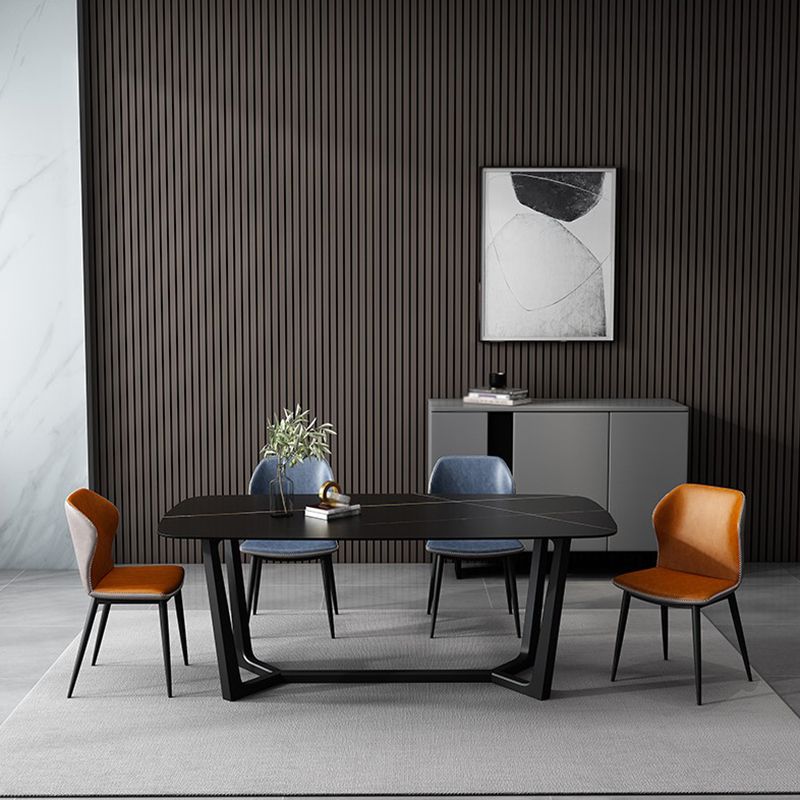 Contemporary 1/5/7 Pieces Dining Set Black Sintered Stone Dining Furniture Clearhalo 'Dining Room Sets' 'Dining Tables & Seating' 'dining_room_set' 'furn' 'furn_dining_room_set' 'Furniture' 'furniture_dining_room_set' 'Kitchen & Dining Furniture' 'kitchen&dining_furn' 'kitchen' 1200x1200_1677fabe-1f27-4ba9-a2d5-66a0577bbb1d