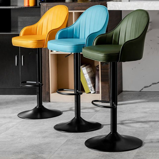 Industrial Bar and Counter Stool Adjustable Height Stool with Pedestal Base Clearhalo 'Bar Furniture' 'Bar Stools' 'bar_stools' 'Furniture' 'furniture_bar_stools' 'Kitchen & Dining Furniture' 1200x1200_16789836-b3be-458d-a690-e3b264a4603d