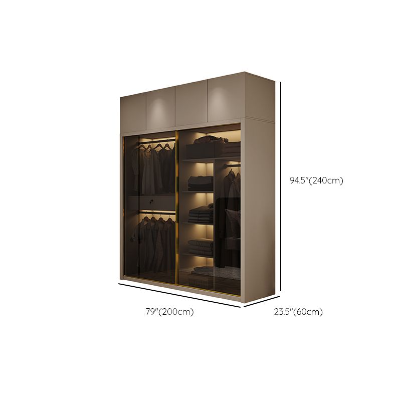 Armadio in vetro e legno armadio armadio scorrevole armadio senza luce