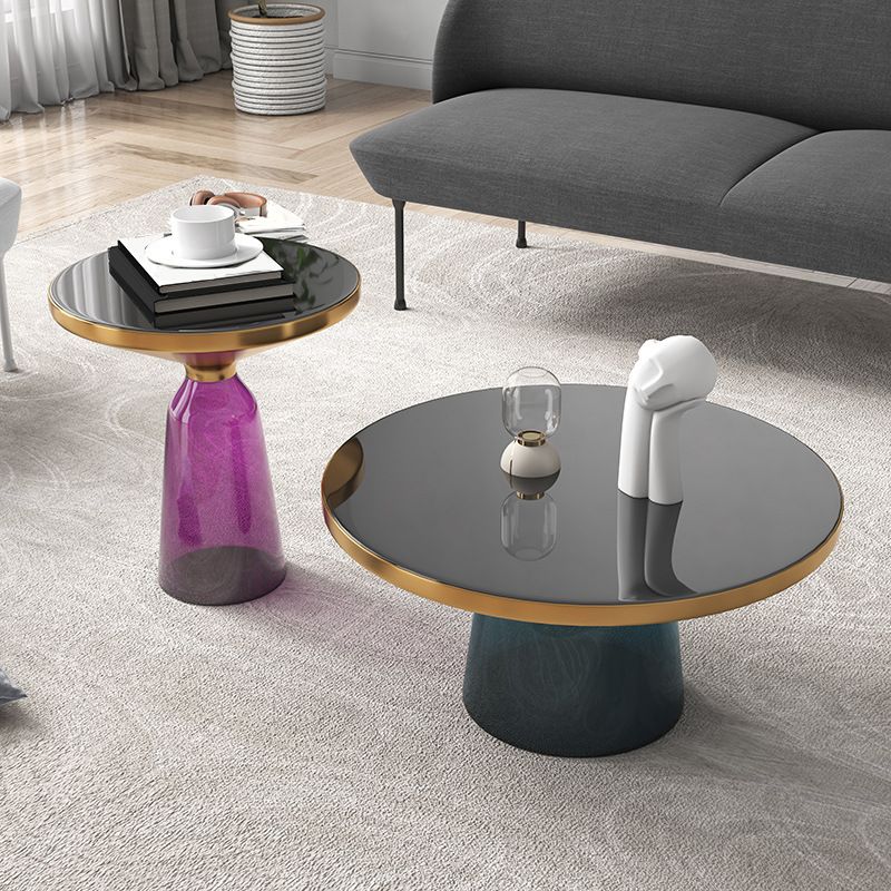 13.7"/20.8" Tall Modern Glass Pedestal Round Table Top Coffee Table Clearhalo 'Coffee & Accent Tables' 'Coffee Tables' 'coffee_tables' 'furn' 'furn_coffee_tables' 'Furniture' 'Living Room Furniture' 1200x1200_167a0186-4374-4833-accd-9878ea8a0dad