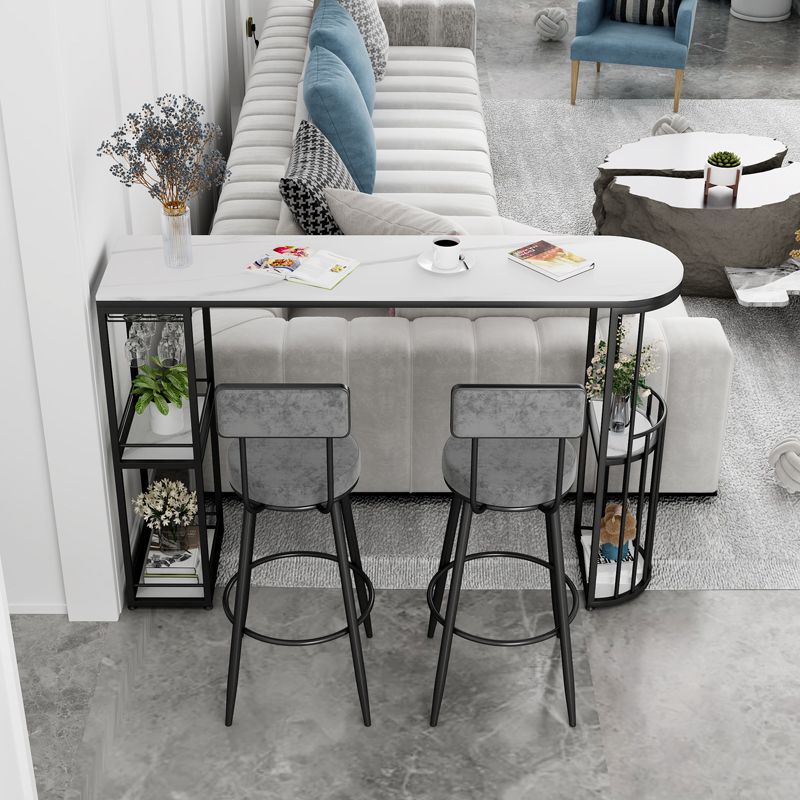 Contemporary 1/2/3 Pieces Specialty Stone Bar Table Set for Indoor