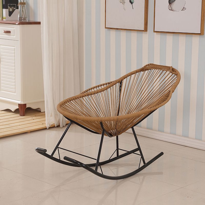 Single Iron Base Home Lazy Chair Leisure Rocking Chair for Balcony Clearhalo 'Chairs & Seating' 'furn' 'furn_rocking_chairs' 'Furniture' 'Living Room Furniture' 'Rocking Chairs' 'rocking_chairs' 1200x1200_167bcf39-27cb-4baf-8626-8802b1d8fc6e
