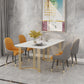 Stone Top Dining Set 1/2/5/6 PCS Moderne eetkamerstoelen met gestoffeerd