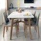 Mid-Century Dining Table with Brown Wood Frame Stone Top Dinette Table Clearhalo 'Dining Tables & Seating' 'Dining Tables' 'dining_table' 'furn' 'furn_dining_table' 'Furniture' 'Kitchen & Dining Furniture' 1200x1200_167e1672-9651-406b-99d8-d240dd5e22f4
