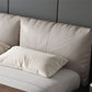 Modern Style Upholstered Headboard Free Leather White Suspension Bed
